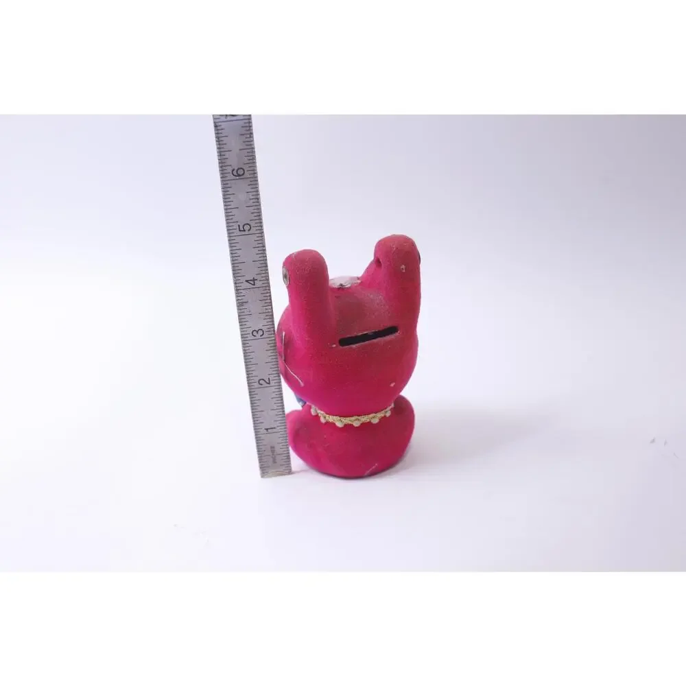 Cute Pink Kitten Coin Bank, Hanging, Cute Animal, Flocked Figurine, Piggy FLAW